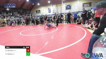 76 lbs Quarterfinal - Aydreana McClain, Berryhill Wrestling Club vs Gunner Bishop, Bristow Wrestling