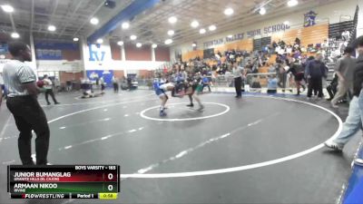 165 lbs Cons. Round 6 - Junior Bumanglag, Granite Hills (El Cajon) vs Armaan Nikoo, Irvine