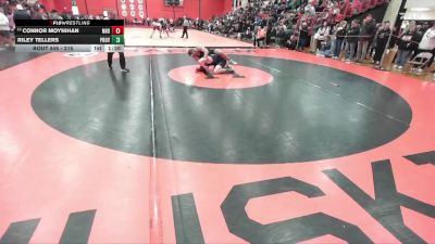 215 lbs Cons. Round 1 - Connor Moynihan, Niles (NOTRE DAME) vs Riley Tellers, New Lenox (PROVIDENCE CATHOLIC)