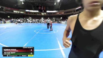 111 lbs Champ. Round 2 - Konrad Rosas, Prescott Valley Bighorns vs Peyton Seimy, Dust Devils