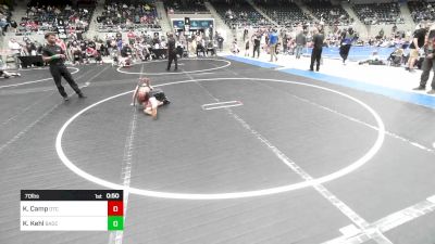 70 lbs Quarterfinal - Keaghan Camp, Owasso Takedown Club vs Kylie Kehl, Unattached