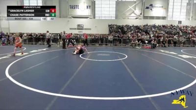 134 lbs Round 1 - Chase Patterson, Wayne Wrestling Club vs Gracelyn Lasher, District 3 Wrestling
