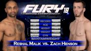 Reshal Malik VS. Zach Henson - Fury FC 18 REPLAY -