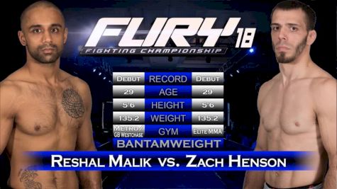 Reshal Malik VS. Zach Henson - Fury FC 18 REPLAY -