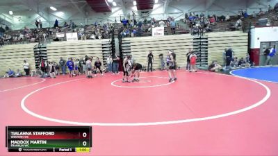 72-77 lbs Round 3 - Tialahna Stafford, Western WC vs Maddox Martin, Franklin WC