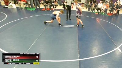 150 lbs Quarterfinal - Ashton Greer, Top Of Utah vs Henry McBride, Box Elder Stingers