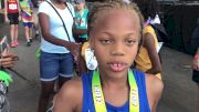 Chiasia Maxwell after placing second in the 10yo 1500m racewalk