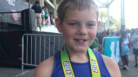 Brock Schweikert after placing second in the 10yo 1500m racewalk