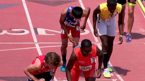 Boy's 800m, Heat 7 - Age 15-16: Brandon Miller falls, still runs 1:55