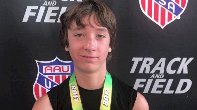 Charles Cruse after winning the 13yo boys pole vault