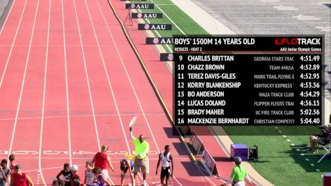 Boy's 1500m, Heat 3 - Age 14