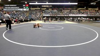 106 lbs 5th Place Match - Gaven Deneault, Hays HS vs Peyton Kirkpatrick, Basehor-Linwood HS