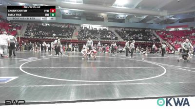 61 lbs Quarterfinal - Caden Carter, Hilldale Youth Wrestling Club vs Emily Tice, Sperry Wrestling Club