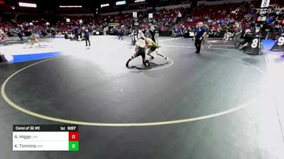 160 lbs Consi Of 32 #2 - Aidan Higgs, Cabrillo (CS) vs Kaeden Timmins, Windsor (NC)