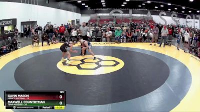 129 lbs Placement Matches (8 Team) - Gavin Mason, Legacy National vs Maxwell Countryman, Team Missouri