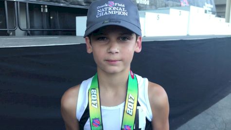 Keegan Smith after winning the 11yo 3000m