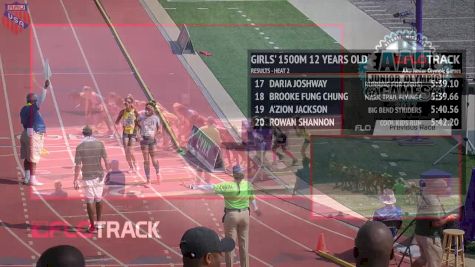 Girl's 1500m, Heat 3 - Age 12 (Cha'iel Johnson wins nail-biter)