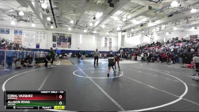 110 lbs Cons. Round 3 - Allison Rivas, Upland vs Coral Vazquez, Norwalk