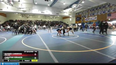 144 lbs Champ. Round 2 - Ulysses Cardenas, Rowland vs Christian Kiriakos, Yucaipa