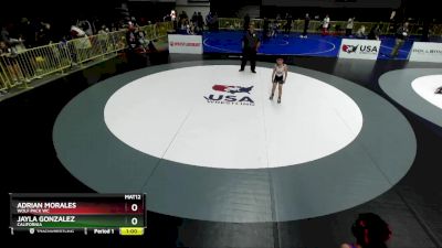 62 lbs Cons. Round 1 - Adrian Morales, Wolf Pack WC vs Jayla Gonzalez, California