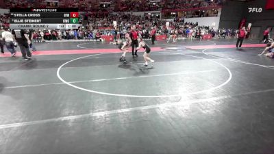 100 lbs Champ. Round 2 - Ellie Steinert, Kewaskum Indians Wrestling Club vs Stella Cross, Badger Youth Wrestling