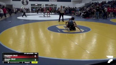 106 lbs Quarterfinal - Phoenix Cruz, La Mirada vs Isaiah Cruz, Mayfair