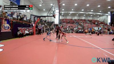52 lbs Consolation - Emmalyn Gibson, Wolfpak Wrestling vs Kynley Johnson, Division Bell Wrestling