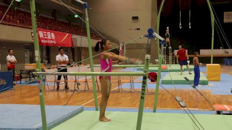 Emma Malabuyo Training Bars - Training Day 1, 2017 International Junior Japan