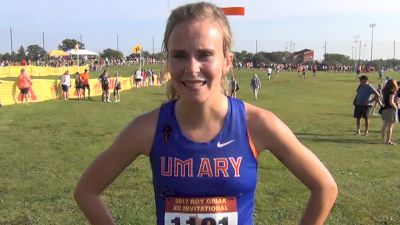 Alexis Zeis after dominating the Roy Griak D2 competition