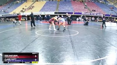 130 lbs Round 2 (3 Team) - Zoe Gaetjens, Gannon University vs Claire Daity, New Jersey City University