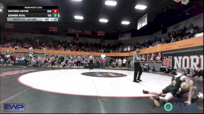 67 lbs Quarterfinal - Hayden Hayes, Weatherford Youth Wrestling vs Bowen Ryal, Tuttle Wrestling Club