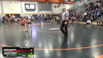 75 lbs Semifinal - Parker Lindley, Central City Matcats vs Jaxen Duggan, Marion Wolves