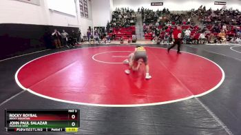 126 lbs 9th Place Match - John Paul Salazar, Mountain View vs Rocky Roybal, Rocky Mountain