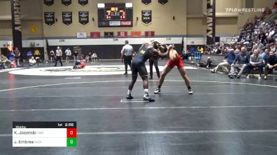 184 lbs 3rd Place - Kyle Jasenski, Maryland vs Jelani Embree, Michigan