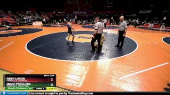 2A 113 lbs Quarterfinal - Aiden Larsen, Yorkville (Y. Christian) vs Edgar Mosquera, Riverside (R.-Brookfield)