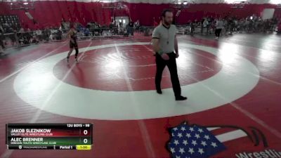 98 lbs Champ. Round 1 - Jakob Sleznikow, Valley Elite Wrestling Club vs Alec Brenner, Oregon Youth Wrestling Club