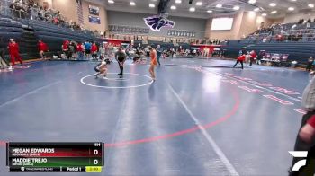 114 lbs Semifinal - Megan Edwards, Rockwall (Girls) vs Maddie Trejo, Bryan (Girls)
