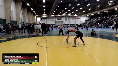 149 lbs Cons. Round 1 - Maslah Abdulahi, Northeastern Junior College vs Ross Bratetic, Iowa Western Community College