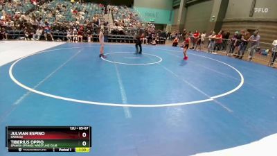 65-67 lbs Round 2 - Tiberius Oppio, Spanish Springs Wrestling Club vs Julvian Espino, Oakdale