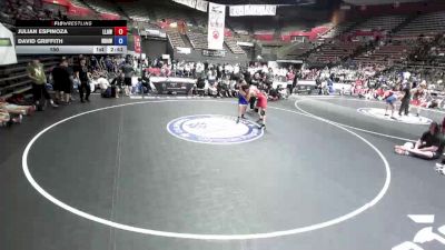 150 lbs Julian Espinoza, LAWA - Los Angles Wrestling Association vs David Griffith, NAWA - North Area Wrestling Association