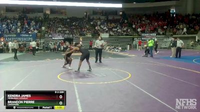 D 2 220 lbs Semifinal - Kendra James, Teurlings Catholic vs Brandon Pierre, Lakeshore