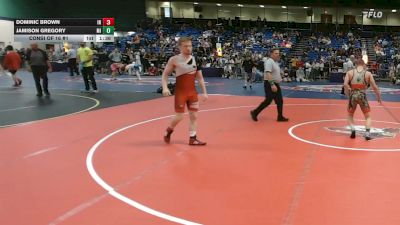 126 lbs Consi Of 16 #1 - Dominic Brown, IN vs Jamison Gregory, MI