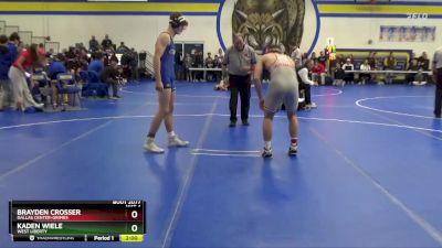 157 lbs Quarterfinal - Brayden Crosser, Dallas Center-Grimes vs Kaden Wiele, West Liberty