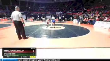 3A 132 lbs Cons. Round 3 - Ryan Hinger, Orland Park (Sandburg) vs Mikey Dibenedetto Jr., Carol Stream (Glenbard North)