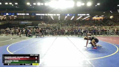 2A 175 lbs Champ. Round 1 - Maximiliano Munoz-lysius, Archbishop Mccarthy Hs vs Edward Craig, Beachside