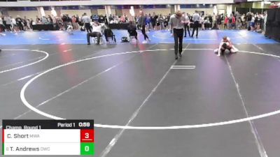 7th - 8th grade - 123 Champ. Round 1 - Carver Short, Moen Wrestling Academy vs Tate Andrews, Dubuque Wrestling Club