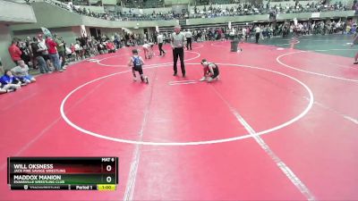 100 lbs Cons. Round 3 - Will Oksness, Jack Pine Savage Wrestling vs Maddox Manion, Evansville Wrestling Club