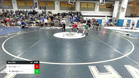 160 lbs Consi Of 8 #1 - Kyle Irrig, EO Smith vs Ryan Sevigny, Notre Dame-West Haven