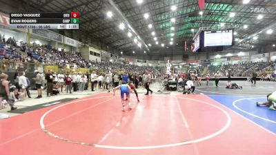 95 lbs Round Of 32 - Diego Vasquez, Ortega Middle School vs Evan Rogers, Campas MS