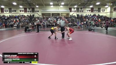 J-8 lbs Semifinal - Brock Stamp, Belle Plaine Wrestling vs Haedon Paxton, Unattached